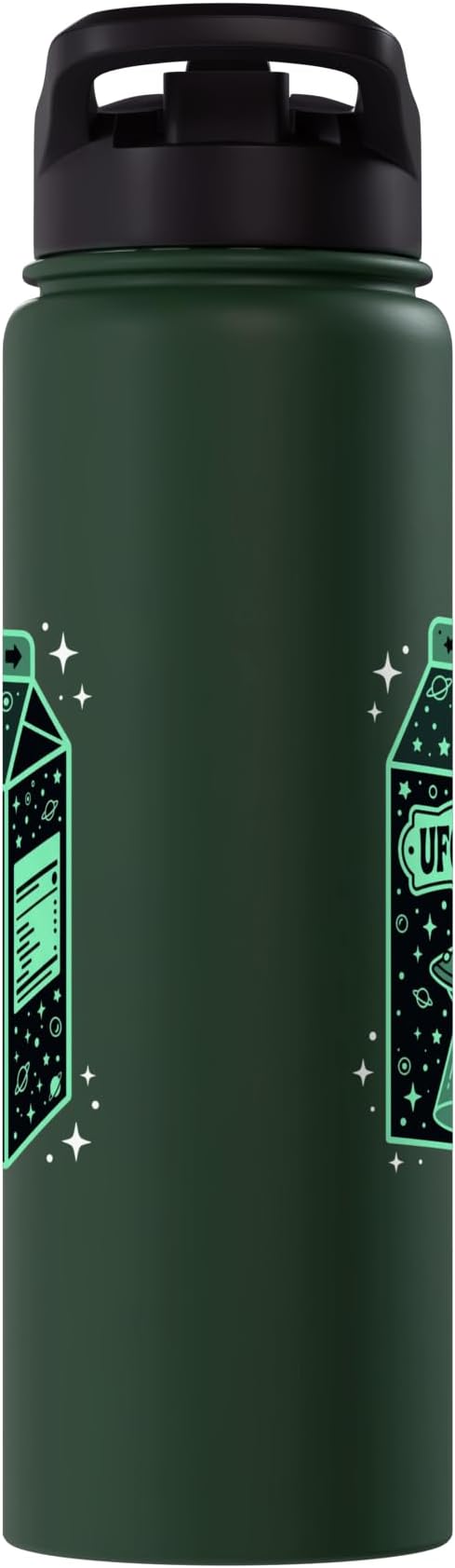 UFO Juice Retro Cat Abduction Alien Space Milk Cosmos Stainless Steel Insulated Water Bottle