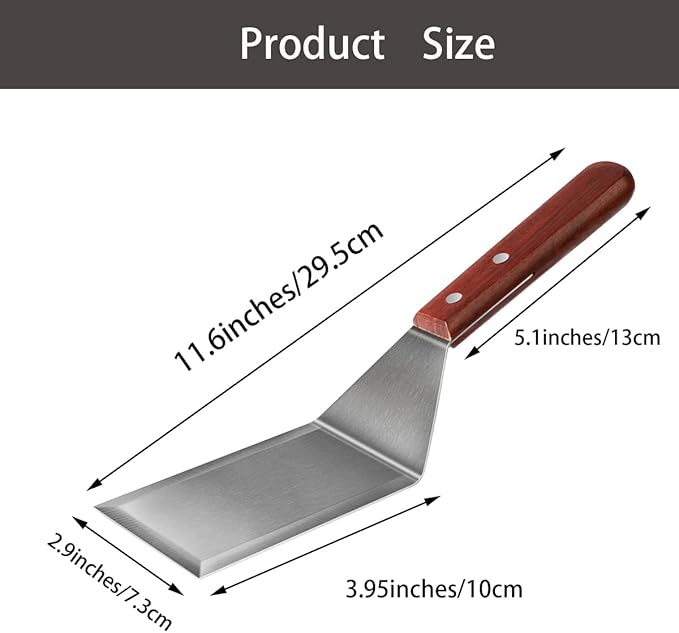 Metal Spatula for Cast Iron Skillet Grill Stainless Steel Spatula for Burger, Fish Turner Griddle Spatula, Spachulas Egg Flipper, Flat Top Metal Spatula for Cooking BBQ