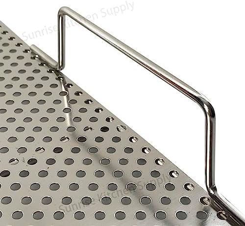 Sunrise Stainless Steel Fryer Screen with Handles (Solid Screen) (2, 17.5" x 17.5" x 2")