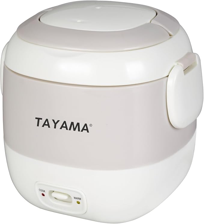 Tayama 1.5 Cup Portable Mini Rice Cooker, White (TMRC-03R)