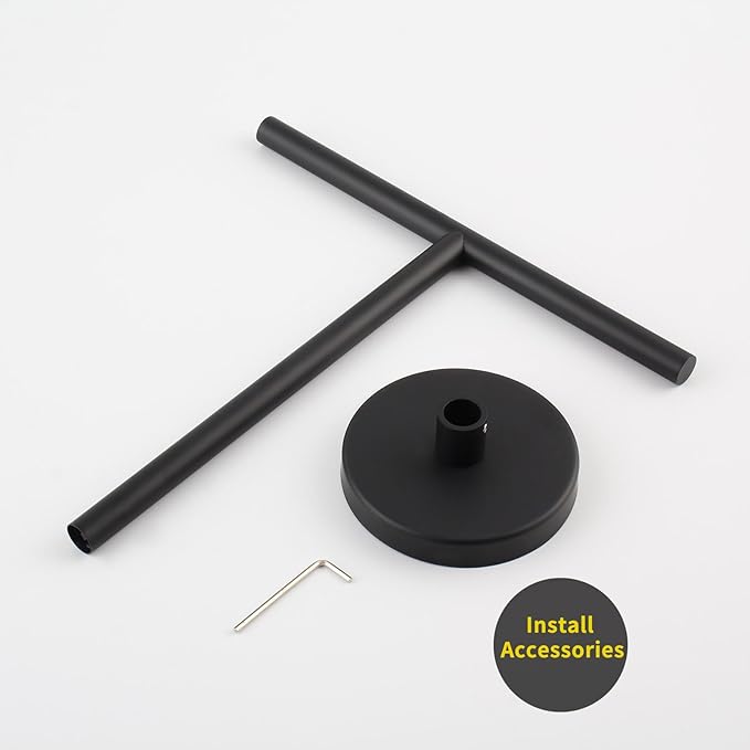 GERZWY Modern Hand Towel Holder Tree Rack Free Standing SUS 304 Stainless Steel Countertop Towel Ring, Matte Black DZY06-BK