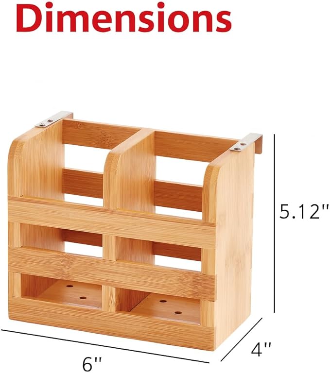 HIC Kitchen Dish Rack Caddy for Folding Dish Drying Rack (#97086), Natural Bamboo
