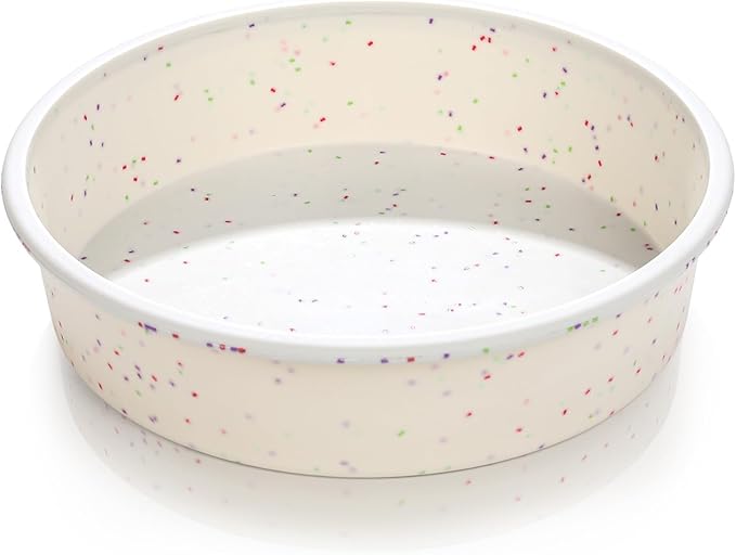 Vinino 8 Inch Silicone Round Cake Pan with Metal Reinforced Frame, Nonstick Silicone Springform Pan for Baking Suitable for Making Layers, Cheese & Chocolate Cakes
