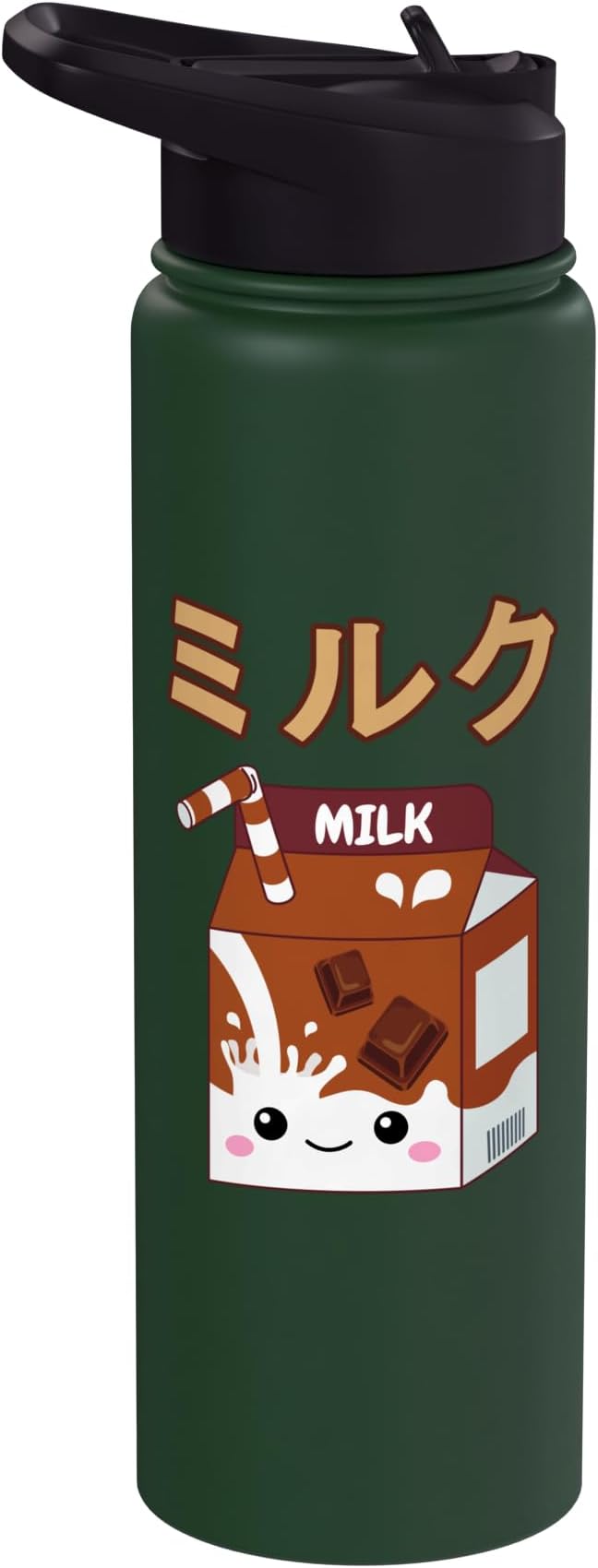 Cute Kawaii Chocolate Milk Japanese Anime Otaku Milkshake Stainless Steel Insulated Water Bottle