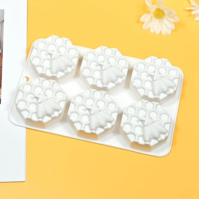 mostsom Honeycomb Molds Silicone Non-Stick Rabbit Cookie Mold Diy Rose Flower Chocolate Mould Used for Jelly, Candy,Biscuits (B_8.2x5.3x0.9 inch)