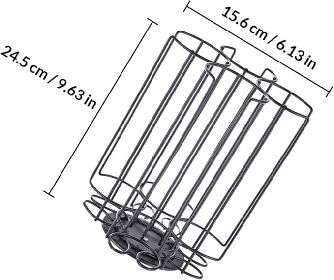 Rotatable Coffee Capsule Holder Rack for 32 Large Capsules, Black Carbon Steel Coffee Capsule Organizer Storage Shelf for Home Kitchen Countertop