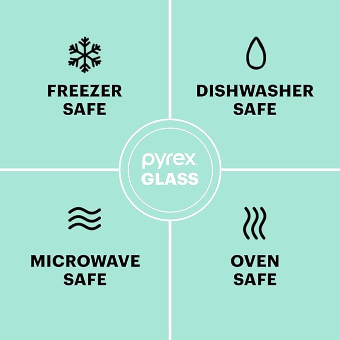 Pyrex Sculpted (3-Pack) Glass Mixing Bowls Set With Plastic Lids For Prepping, Baking and Cooking, Preheated Oven, Dishwasher, Freezer, and Microwave Safe