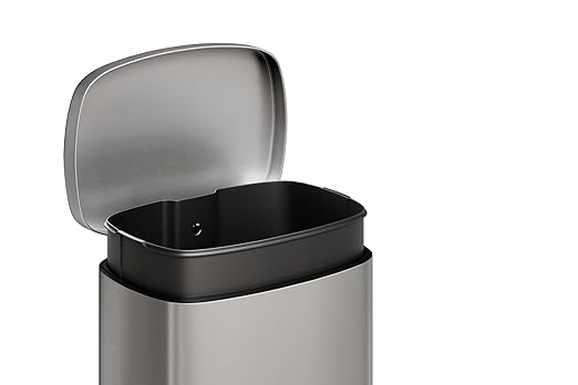 Garvee Step-on Stainless Steel Kitchen Trash Can - 13 Gal / 50 L Large Capacity, Rustproof Metal Garbage Bin with Soft Close Lid, Removable Inner Bucket & Rear Handle