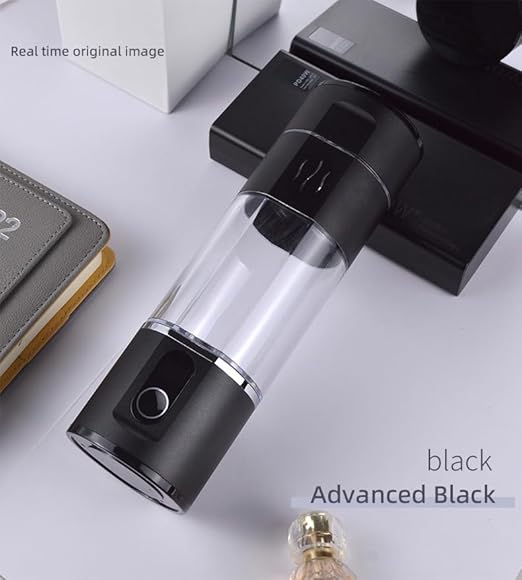 Hydrogen Rich Water Bottle Generator Max Concentration Molecular Up to 5000PPB Portable Hydrogen Water Maker Machine | PEM Membrane & SPE Technology Ionizer Type-C Recharge New (Black)