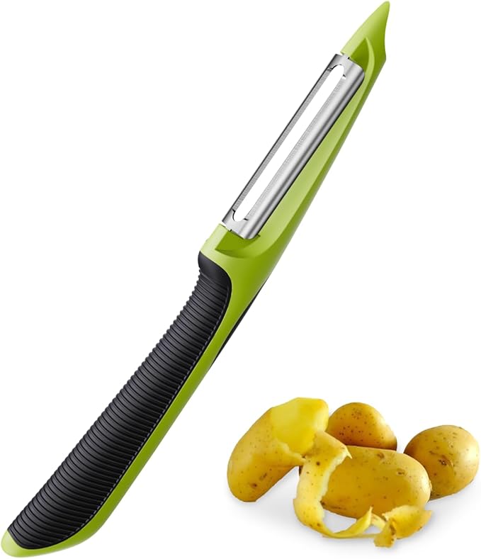 Vegetable Peeler, Swivel Peelers for Kitchen with Non-Slip Grip Handle,Green
