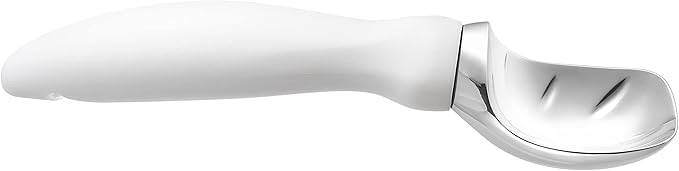 Spring Chef White Commercial Ice Cream Scoop with Comfortable Handle - Heavy Duty Metal Ice Cream Scooper for Frozen Yogurt, Gelato, Sorbet, Melon, Sundae - Dishwasher Safe Kitchen Tool