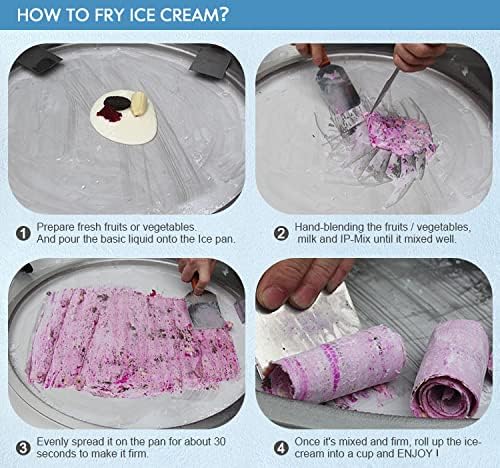 Kolice Commercial ETL certificated 21"x21" Single Square Pan Fried Ice Cream Machine, Frozen Yogurt Roll Ice Cream Machine, Fry Ice Cream Roll Machine-auto defrost