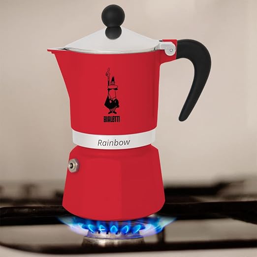 Bialetti 4963 Rainbow Espresso Maker, Red