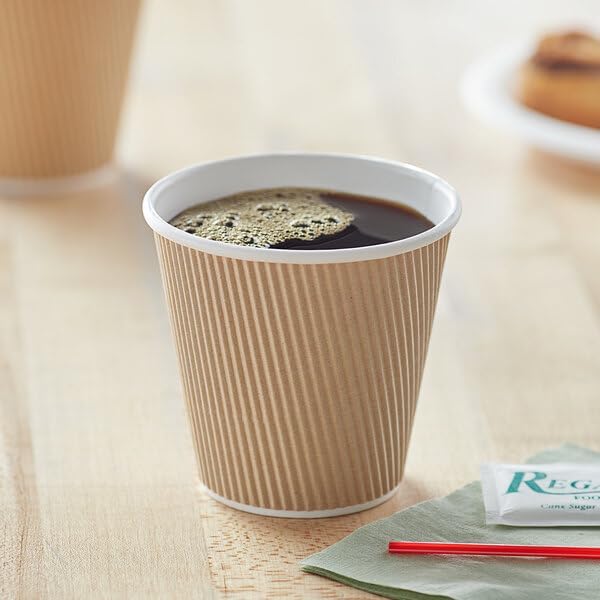 Ripple Paper Cups 8 oz 500 Pack for Coffee & Tea Made in USA | Bulk for Home, Office, Restaurants & Coffee Shops | Recyclable, Insulated, & Disposable To-Go Cups for Hot Beverages (8 oz - 500 count)
