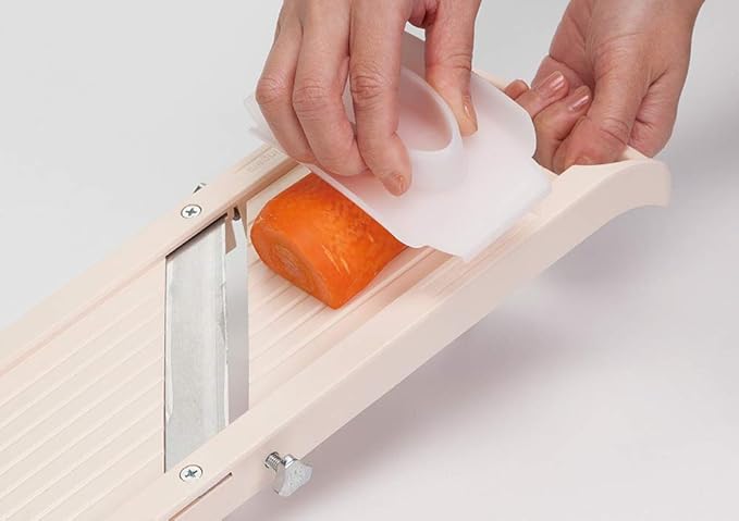 Benriner Super Standard Madoline Slicer, with with 4 Japanese Stainless Steel Blades, Almond