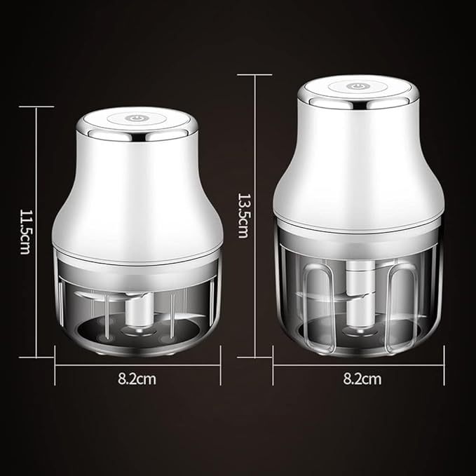 Electric Garlic Chopper, Mini Portable Food Chopper for Garlic Onion, USB Chargable Powerful Vegetable Chopper Garlic Mincer Garlic Press Small Food Processor for Veggie Meat (Size : Large)