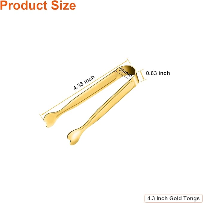 Mini Serving Tongs, Anytrp 18-Packs Stainless Steel Sugar Tongs, 4.3 inch Ice Tongs Kitchen Appetizers Tong for Coffee Bar, Tea Party, Desserts Party, Sugar and Ice Bucket