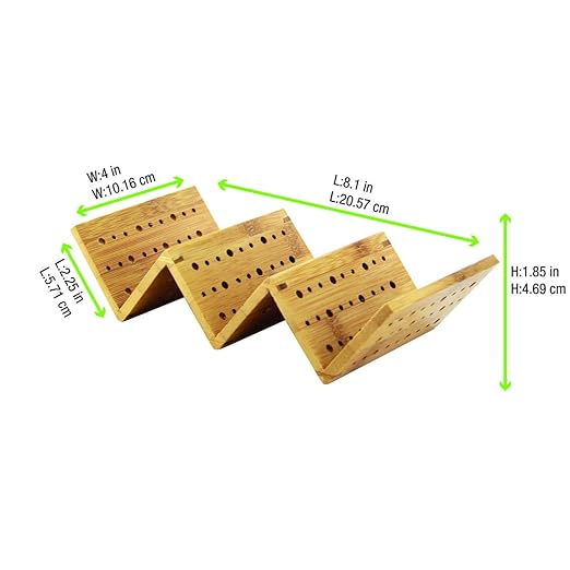 PacknWood 210STAC162 - Bamboo Taco Holder - wood taco holder - disposable taco holder - taco holder wood - taco holders set - taco holder - 8.2 x 4 x 1.9in - (Case of 5)
