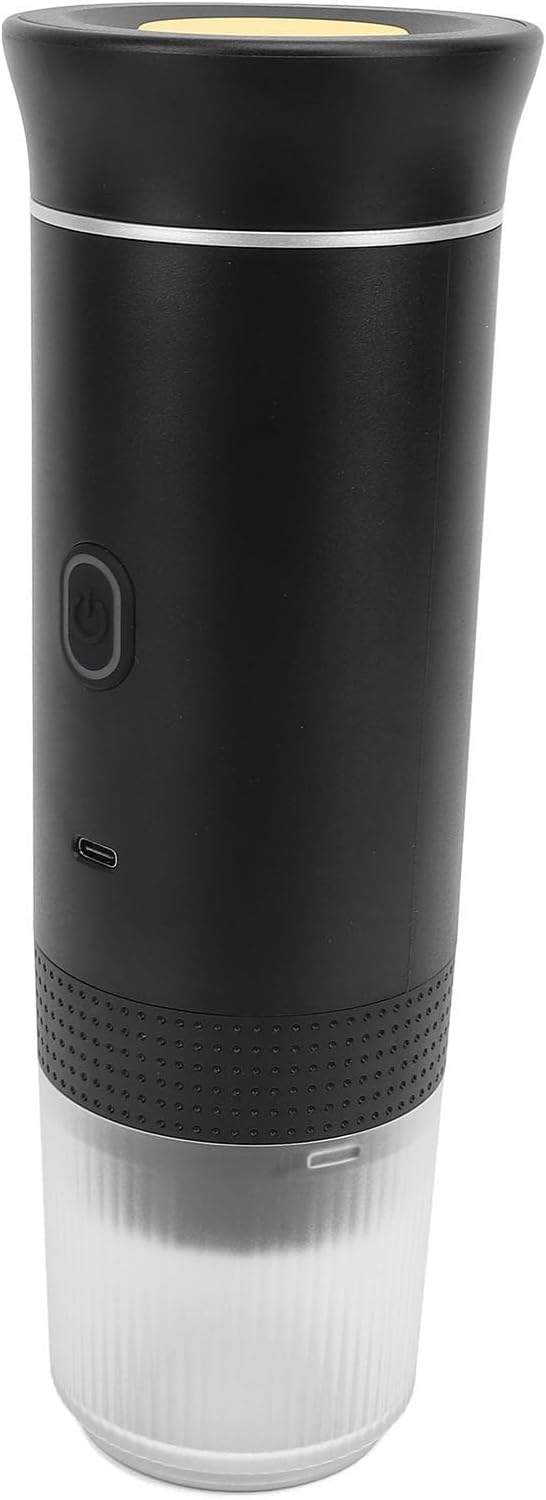 Asixxsix Portable Maker, Rechargeable 2500mAh Battery One Button Operation Travel Coffee Maker, Camping with Rich Flavor Extraction for Travel Office Household (Black)
