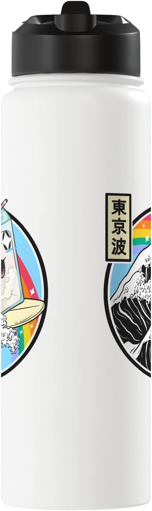 Surfing Milk Carton Kanagawa Wave Kawaii Anime Vaporwave Stainless Steel Insulated Water Bottle