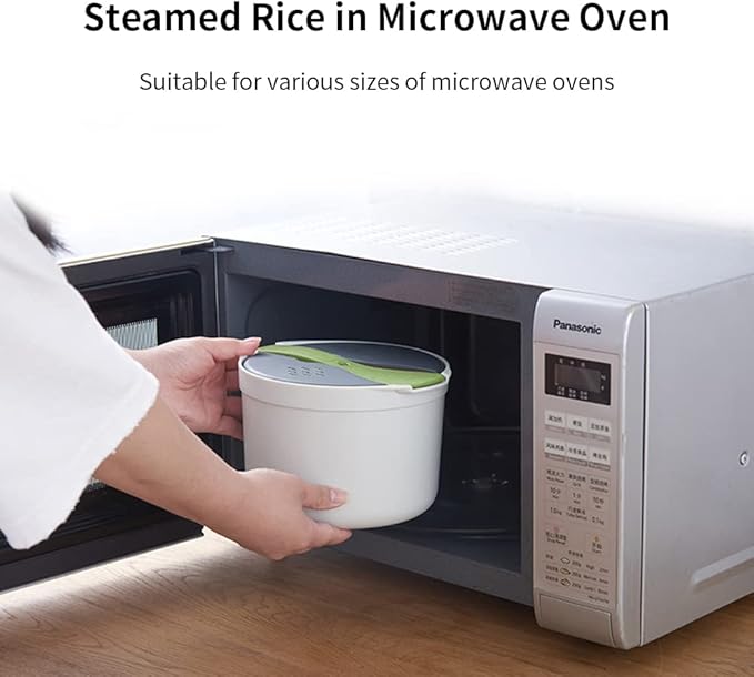 Microwave Rice Cooker, 2L Microwave Rice Steamer Pasta Cooker, Food Grade PP Microwave Rice Cooker, Strainer and Steamer Pot Set,4PCS(COLOR:green), 22351075