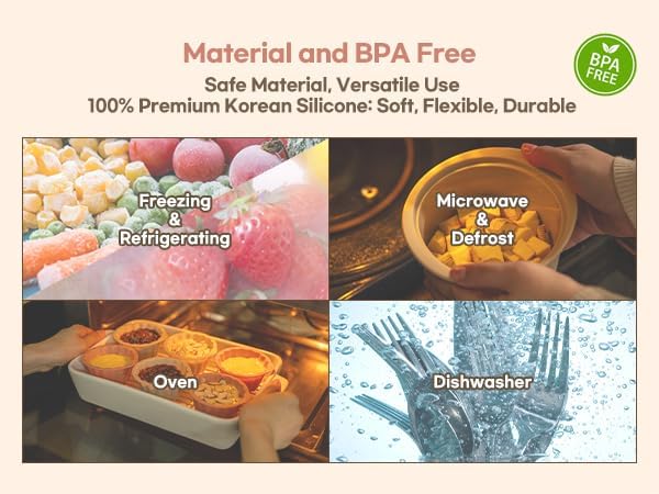Microwave Silicone Steamer for Baby Food, Made In Korea, Oven & Dishwasher Safe to 482°F, Easy Clean, Microwave Pot with Handle & Lid, 100% Food Grade Steamer Bowl (Creme Brulee, 27.1oz (800ml))