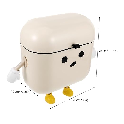 ULTECHNOVO Lidded Hanging Trash Can Wall Mounted Kitchen Compost Bin for Home Capacity Space Saving Design Odor Sealing with Cartoon Pattern for Kitchen and Bathroom