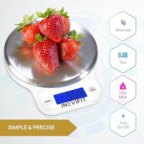 INEVIFIT Strength & Nutrition Bundle, Digital Kitchen Scale & 150 LBS Resistance Band Set for Home Workouts & Meal Prep