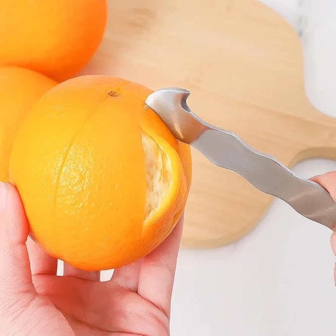 Orange Peeler Tool – 304 Stainless Steel Citrus Peeler for Oranges, Lemons & Grapefruits, Ergonomic Safe Cutter & Easy Fruit Skin Remover, Durable Handheld Citrus Slicer