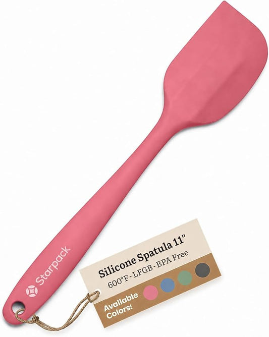 Starpack 'Scrape & Stir' Silicone Spatula (11 Inch) - 600°F Heat Resistant Spatula Set - Food Grade Kitchen Spatulas - LFGB Grade Nonstick Baking and Cooking Rubber Spatulas Set