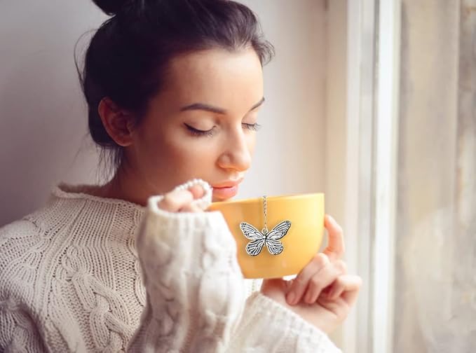 NSTaygate 2pcs Tea Infuser,Loose Leaf Tea Steeper Tea Strainer with Charm Handmade Dragonfly Butterfly Pendant Tea Ball Tea Filter Tea Infusers for Loose Tea