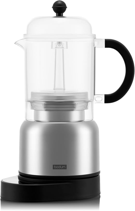 Bodum 17oz Chambord Electric Espresso Coffee Maker, Plastic Carafe w/Wi-Fi Control & Programmable Timer, Polished Stainless Steel
