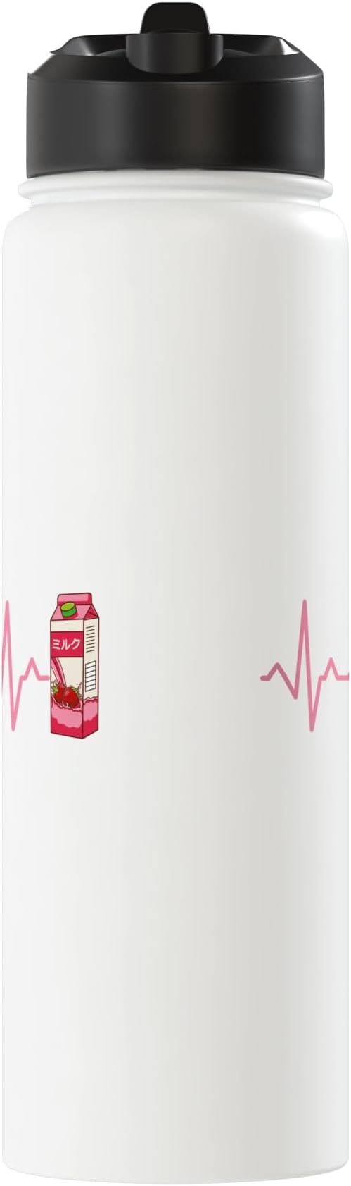 Heartbeat Strawberry Milk Carton Stainless Steel Insulated Water Bottle