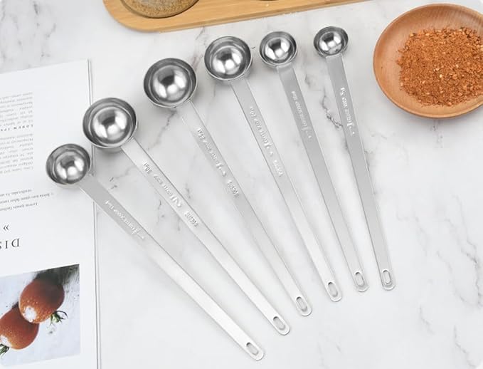 Long Handle Measuring Spoon,CISHNOU Tablespoon Coffee Scoop Stainless Steel Measuring spoon 15 ml Coffee Scoop for Ground Coffee