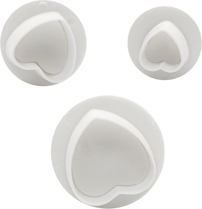 1 Set Heart Shape Fondant Flower Cutter,White Flower Plunger Cookie Cutter, Cake Decorating Tools,Dessert And Candy Sculpting Tools,White Baking Accessories