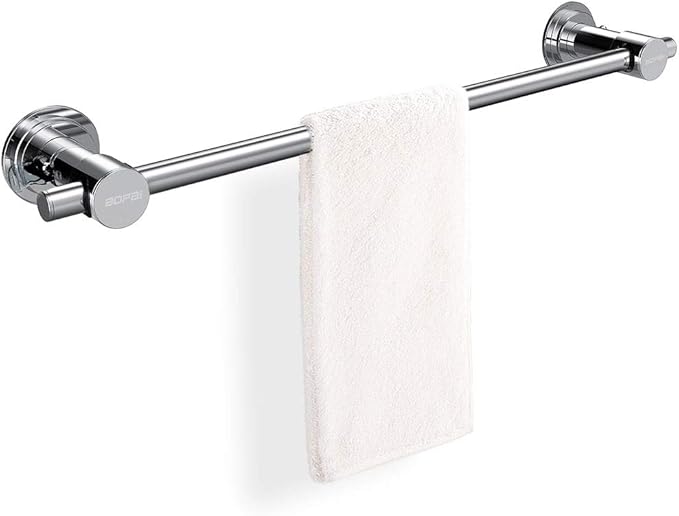 BOPai 24 inch Suction Cup Towel Bar – No Drill, for Smooth Surfaces Only, Chrome