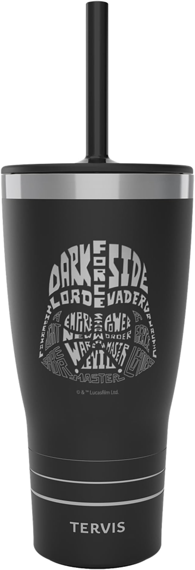 Tervis Traveler Star Wars - Darth Vader Wordle Triple Walled Insulated Tumbler Travel Cup Keeps Drinks Cold & Hot, 30oz with Straw Lid, Stainless Steel