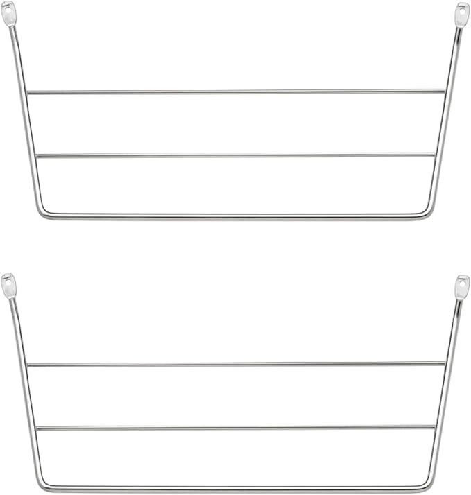 Rev-A-Shelf Under Sink Towel Holder for Kitchen/Bathroom Cabinets, Door Mount Wire Dish Rag Rack Hanger, Holds 3 Folded Wipe, 2 Pack, Chrome, 563-32 C
