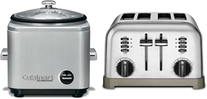 Cuisinart 8-Cup Rice Cooker and 4 Slice Toaster Oven, Brushed Stainless