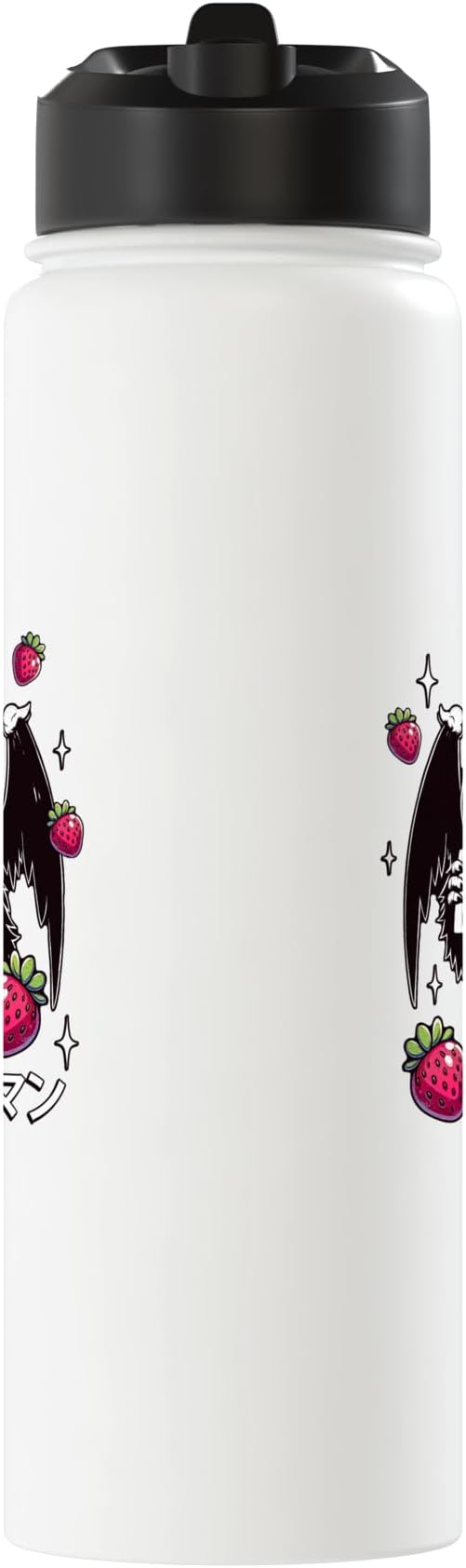Kawaii Strawberry Milk Shake Carton Mothman Stainless Steel Insulated Water Bottle