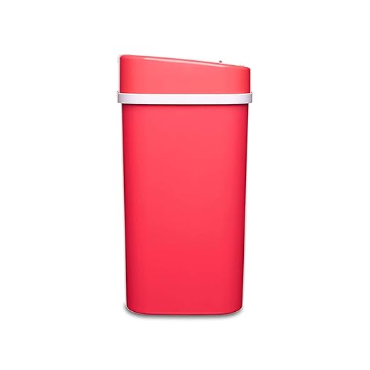 Touchless Motion Sensor Trash Can with Sealing Lid Automatic Soft Close Silent Bathroom Kitchen Office Waste Bin Narrow Rectangular ABS Hands Free Smart Home Garbage Container (Rose)