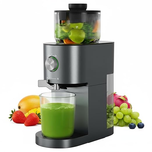 Silonn Slow Masticating Cold Press Juicer Machines, High Juice Yield, Self-Feeding with 5.4” Large Chute for Whole Fruits & Vegetables, Reverse Function