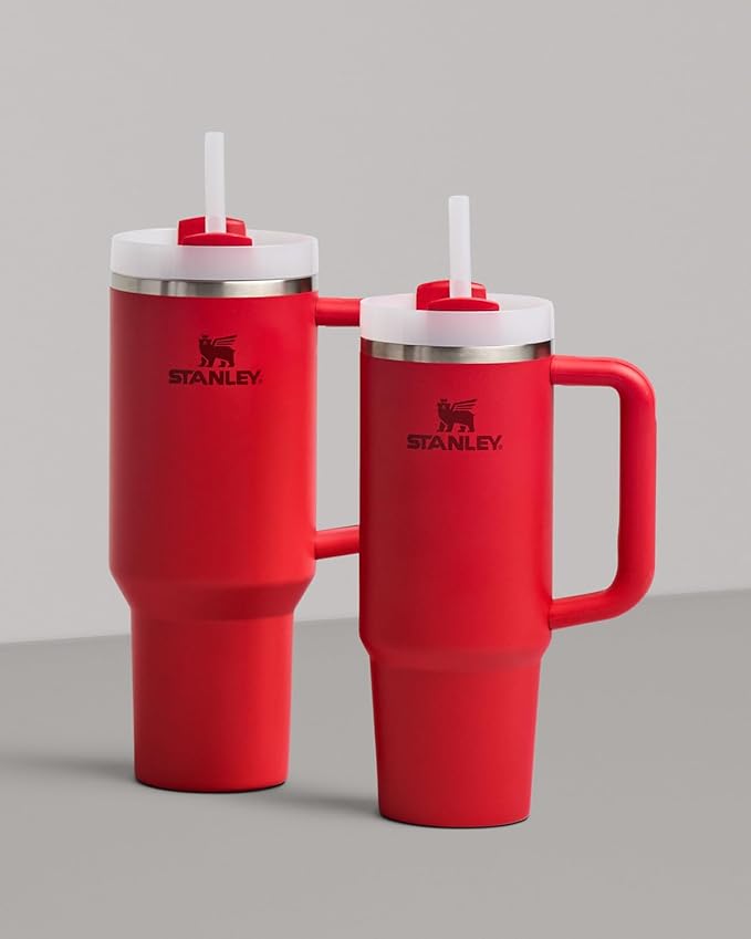 STANLEY Quencher H2.0 Tumbler with Handle and Straw 30 oz | Flowstate 3-Position Lid | Cup Holder Compatible for Travel | Insulated Stainless Steel Cup | BPA-Free | Chili Red