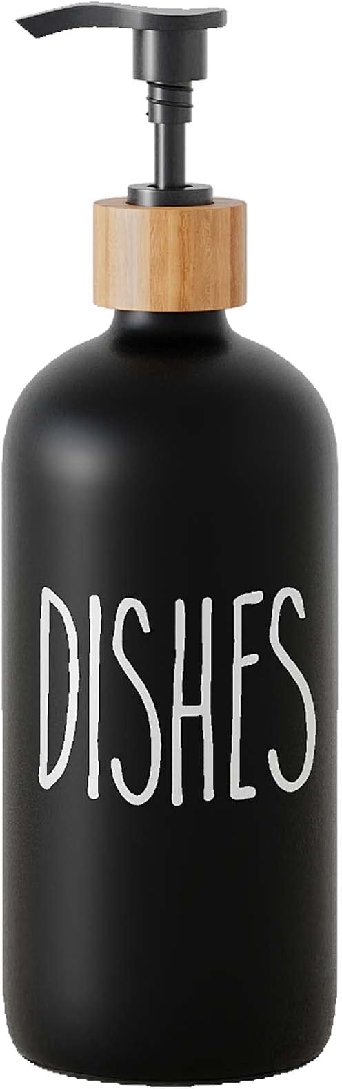 Glass Soap Dispenser for Kitchen Sink and Bathroom - Modern Farmhouse Decor, Hand Soap Dispenser for Kitchen Sink Decor