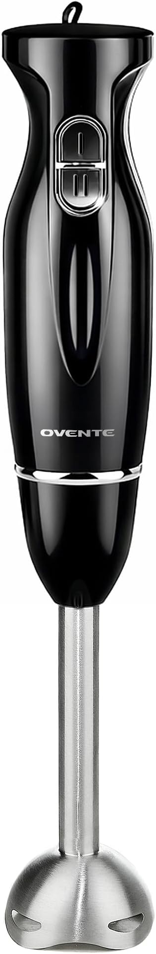 OVENTE Immersion Hand Blender, 300W Electric Handheld Stick Mixer with 2 Mixing Speeds and Stainless Steel Blades for Smoothies, Purees & Baby Food, Black HS560B