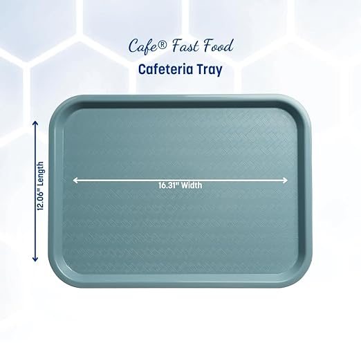 Carlisle FoodService Products Cafe Plastic Fast Food Tray, 12" x 16", Slate, (Pack of 24)
