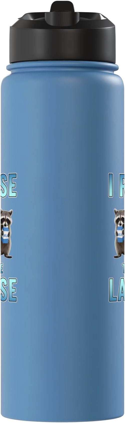 I Refuse To Tolerate Lactose Funny Raccoon Humor Stainless Steel Insulated Water Bottle