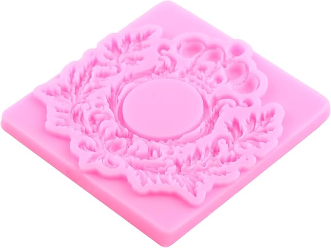 Mujiang Baroque Photo Frame Fondant Molds Picture Frame Silicone Mold Vintage Mirror Frame Molds for Cake Decoration Cupcake Topper Chocolate Candy Polymer Clay Gum Paste Set of 4