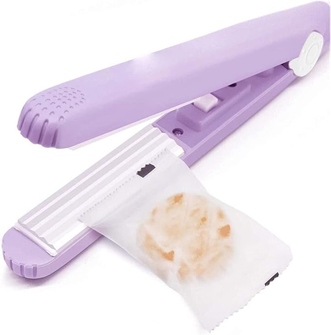Mini Handheld Heat with Power Cable for Food Storage Vacuum Sealer Bag Chip Plastic Bags Vakum Machine (Purple)