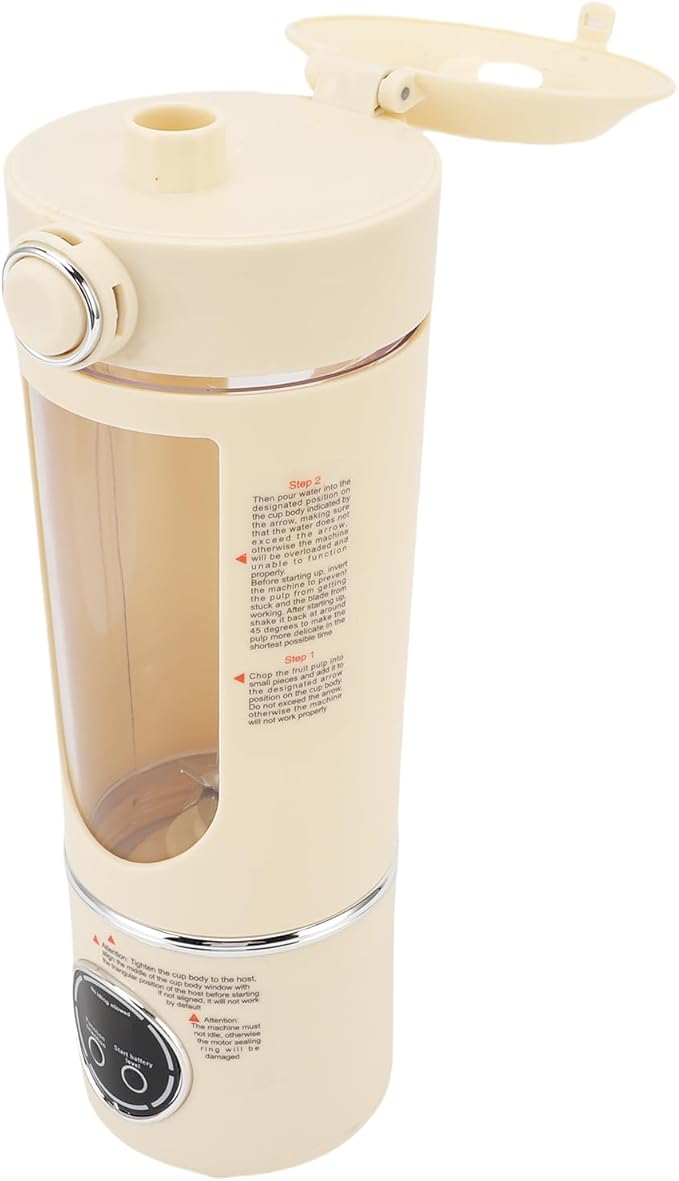 Portable Blender, 700ML 12 Blades Rechargeable Mini Juicer Cup Travel Blender with Magnetic Lock for Gym Home Office Sports Outdoor (Beige)